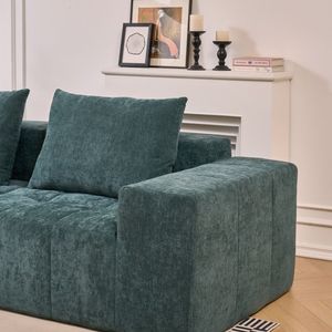 Divano Moderno Minimalista Stile Schneier con 2 Cuscini, Verde, per Soggiorno o Ufficio - Product Image 5