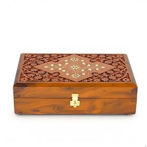 Wooden Jewelry <b>Box</b> for Women Handmade Storage Organizer with Compartments Decorative Keepsake Gift <b>Box</b> - Product Image 1