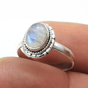 Handmade Rainbow Moonstone Gemstone <b>Ring</b> Crafted From Solid <b>925</b> Sterling <b>Silver</b> Bohemian Design <b>Ring</b> Perfect Gift For Everyone - Product Image 2