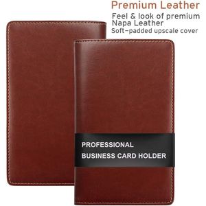 Porta Biglietti da Visita Professionale in Pelle PU con Capacità 240 Carte, Organizzatore per Biglietti da Visita con Scomparto Portadocumenti - Product Image 3
