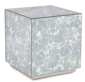 Mesa Consola Moderna con Aspecto de Mármol, Mesa Auxiliar Cuadrada, Mesa Decorativa con Acentos de Piedra Tallada para Sala de Estar - Product Image 2