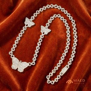 Collar con Colgante de Mariposa de Plata de Ley y Moissanita, Joyería de Moda, Cadena Fina, Estilo Elegante para Mujer, Regalo de Nueva York - Product Image 2