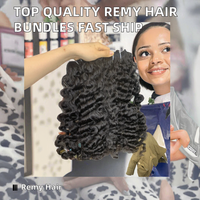 Extensions de cheveux naturels indiens Remy, style ondulé, boucles italiennes, cheveux humains vierges non traités, couleur naturelle, double trame machine.