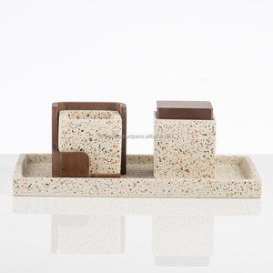 Quemador de Incienso de Resina de Mármol Terrazo, Juego de Mubkhar Indio, Madera de Sándalo y Fresa, Caja Personalizada con Bandeja para la Temporada de Ramadán y Eid - Product Image 4