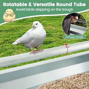 Dispenser 2-in-1 in Acciaio Zincato da Parete per Fieno e Cereali con Distanza Regolabile - Product Image 5