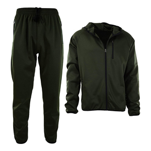 Conjunto Deportivo Unisex Color Borgoña, Sudadera con Capucha y Cierre de Cremallera, Pantalones Deportivos Casuales de Color Sólido, Transpirables, Corte Regular, para Otoño - Product Image 3