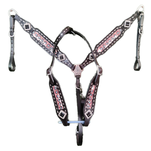 Cabezal occidental de cuero genuino hecho a mano con extremos de broca a presión Fabricante al por mayor - Product Image 1