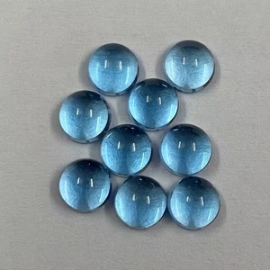 Topacio Azul Suizo Natural de 9 mm, Cabujón Redondo para Joyería, Piedras Preciosas Semipreciosas Sueltas Genuinas, Precio de Fábrica al por Mayor - Product Image 2