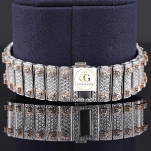 Export Quality Luxury Silver Fully White Iced Out Diamond Watch for Men and Women Available for Export Price from India - Product Image 5
