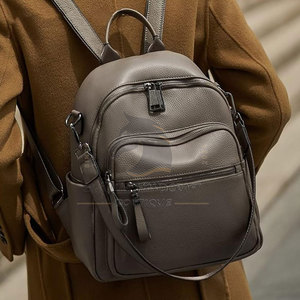 Latest Design Washable Leather Bagpack Reasonable Price Leather Bagpack Soft <b>Back</b> Leather Bagpack - Product Image 5