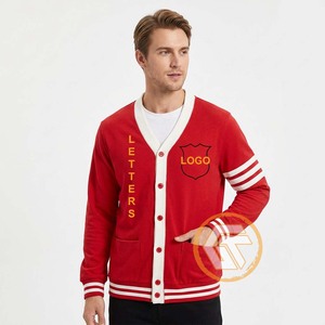 Cardigan personnalisé en acrylique à col en V brodé, haute qualité, pour fraternité grecque Psi, homme, hiver, séchage rapide, respirant - Product Image 2