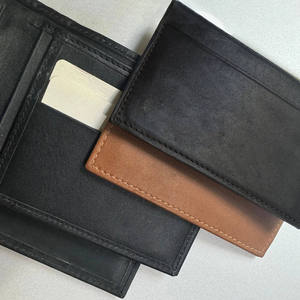 กระเป๋าสตางค์ผู้ชายสีน้ำตาลคุณภาพสูง หนังแท้ ป้องกัน RFID พร้อมช่องใส่บัตร ปักโลโก้ได้ตามต้องการ ขนาดเล็กอเนกประสงค์ - Product Image 6