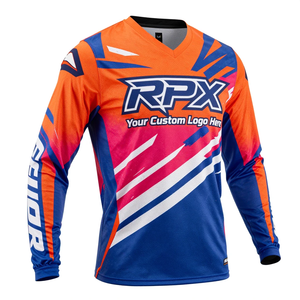 Maillot de motocross haute performance avec logo personnalisé, impression par sublimation, respirant, équipement de course tout-terrain, manches longues - Product Image 2