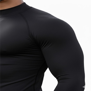 <b>Men</b> <b>Compression</b> <b>Shirt</b> For Training Fitness Everyday Performance High Crew Neck Body Contouring Shape Stretch Fit <b>Shirt</b> - Product Image 3