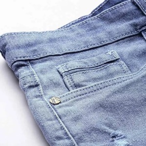 <b>Men's</b> Quality Cotton Straight Denim Shorts Low Price Factory Stock Casual Blue <b>Jeans</b> with Solid Pattern <b>men</b> denim shorts - Product Image 5