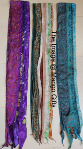 <b>Silk</b> sari <b>scarf</b> <b>scarves</b> sashes headwrap boho fashion hippie hippy neck <b>scarf</b> hair wrap accessory 70 x 6 inch gift boho gift wrap - Product Image 2