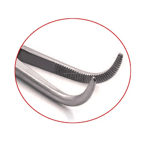 Surgical Hemostatic <b>Clamp</b> Stainless Steel Curved Tip 7.5 Inch General Surgery Forceps With Toothed Jaws - Product Image 4