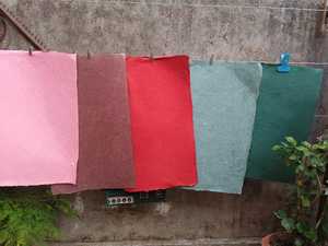 Premium Handmade Eco-Friendly Bagasse Pulp Coated PVC Anti-Curl Art Paper <b>Sheets</b> for Crafts Stationery Packaging & Art Projects - Product Image 3