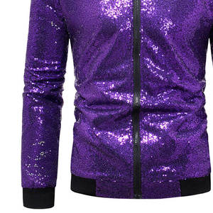 Oem Service <b>Men's</b> <b>Jackets</b> Best Material Hot Sale <b>Sequin</b> <b>Man</b> <b>Jackets</b> Adjustable Breathable <b>Sequin</b> <b>Jacket</b> For <b>Man</b> New Arrival - Product Image 4