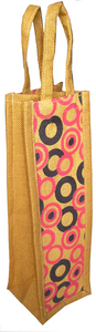 Reusable Geometric Pattern <b>Small</b> Jute Wine Bottle Carry <b>Bags</b> with Handle Eco-Friendly Christmas Gift & Travel Shopping <b>Bags</b> - Product Image 3