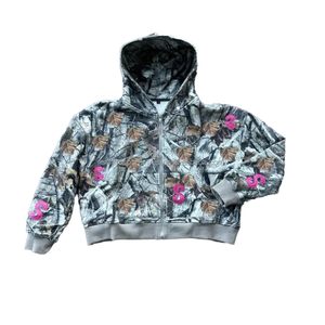 Custom Winter Embroidered Pullover Hoodie Boxy Cotton/Polyester Heavy <b>Weight</b> Hunting Real <b>Tree</b> Camo Men - Product Image 1