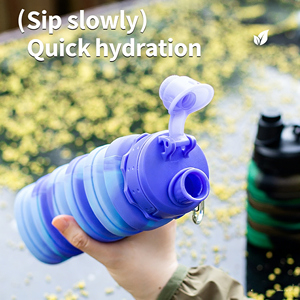 Bouteille d'eau pliable en silicone de qualité alimentaire grande capacité pour le sport et l'extérieur 500/700 ml – Tasse extensible - Product Image 3