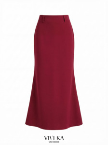 Jupe longue sirène taille haute pour femme FREYA, unie, longueur genou, en Spandex/Polyester, antistatique, décontractée - Product Image 3