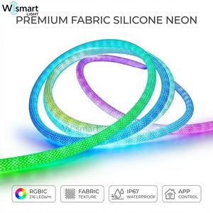 Ruban lumineux néon RGBIC en silicone tissé 360° °   Tube Réticulé Rond IP67 Couleurs Rêveuses pour Événements et Architecture OEM - Product Image 3