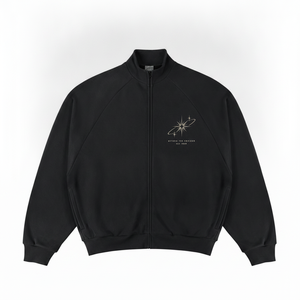 Sudadera con Cremallera Completa NOVA para Hombre, Diseño Celestial Negro, Felpa de Algodón, OEM ODM - Product Image 3