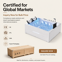 Ploutara Maßgefertigte Quadratische/Rechteckige Moderne Outdoor-Whirlpool-Badewanne Ergonomische Sitze Doppelte Kopfstützen Hydromassage-Düsen Smart