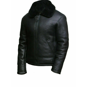 แจ็คเก็ตหนังแท้สีดำสำหรับผู้ชาย REAC READY INDUSTRY รุ่น Moto Bomber คอตั้ง ปิดด้วยซิป กันน้ำ เหมาะสำหรับฤดูหนาว รุ่นมาตรฐาน - Product Image 6