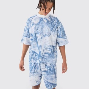 เสื้อยืดคอกลมโอเวอร์ไซส์ แขนสั้น ผ้าเจอร์ซีย์คอตตอน สีพื้น ย้อมสีเรียบ ทรงพอดีตัว สำหรับผู้ชาย - Product Image 3