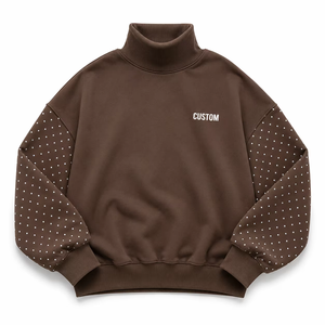 Sweat-shirt surdimensionné en coton brodé multicolore personnalisé pour femme, avec imprimé lettres, fabriqué aux États-Unis, style mode tricoté OEM - Product Image 3