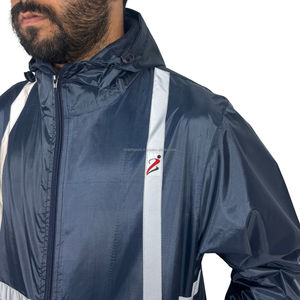 Veste coupe-vent d'extérieur pour hommes de marque personnalisée veste coupe-vent à capuche légère en tissu écologique imperméable pour hiver pour homme - Product Image 6