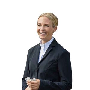 Veste d'équitation noire pour femme 2026 à manches longues pour le saut d'obstacles, pantalon blanc inclus, polyester et coton - Product Image 5
