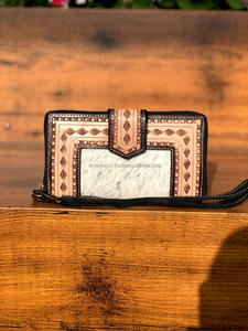 Nouveau Western élégant cuir de vachette usiné fourrure cuir bracelets embrayages femmes conçu sac à main vente chaude en cuir usiné portefeuilles uniques - Product Image 6