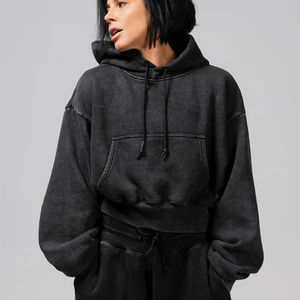Sudaderas Ligeras de Invierno para Mujer, Estilo Oversize, Lavado Ácido, Servicio OEM ODM, Sudaderas con Capucha para Mujer - Product Image 1