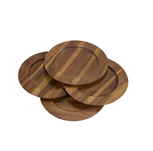 Wood Charger <b>Plate</b> Hot Sale Wooden <b>Plates</b> Centerpieces Decoration Custom Logo Wood Charger <b>Plate</b> - Product Image 2