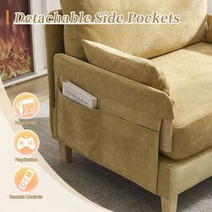 Divano Letto Reclinabile 3-in-1 Convertibile Stile Mid-Century Moderno per Piccoli Spazi con Tre Cuscini - Product Image 6