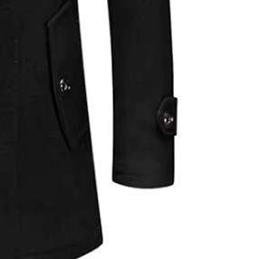 <b>Men's</b> <b>Black</b> Wool Blend <b>Long</b> Overcoat Notched Lapel Single Breasted Thick Winter <b>Coat</b> - Product Image 3