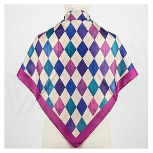 NORTH APPROACH Women's Square Silk Scarf Argyle Print Elegant Multi-Functional Fashion Accessory All Seasons - Product Image 2