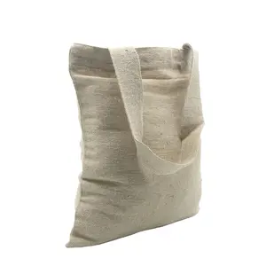 Bolsa promocional para compras, sacola de juta biodegradável eco-amigável, bolsa primitiva de tecido natural