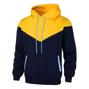 Sweat-shirt à capuche pour homme, design color block, manches raglan, coupe classique, vêtement décontracté pour l'automne, tissu en molleton français - Product Image 3