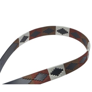 Ceinture de polo personnalisée en cuir véritable et alliage, brodée, pour homme, style équestre décontracté, avec étoile, idéale pour l'équitation, vente en gros - Product Image 2