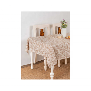 Jacquard feuille gaufré doux 100% coton brodé nouvelle nappe en gros 60x108 pouces lavable en machine parfait pour les événements - Product Image 6