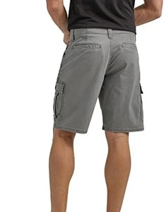 Shorts cargo gris pour homme de haute qualité, taille mi-haute, couleur unie, en toile respirante, style décontracté Bermuda, avec braguette boutonnée et poches - Product Image 2