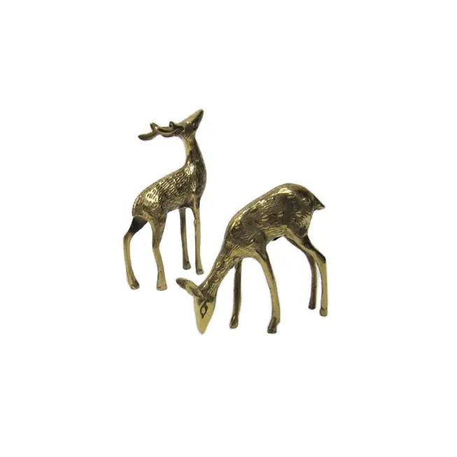 홈 장식 골동품 황동 사슴 인형 테이블과 선반 장식 사슴 조각 홈 장식