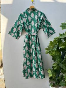 Robe kimono en coton indien à imprimé animal, style bohème, pour la plage - Product Image 4