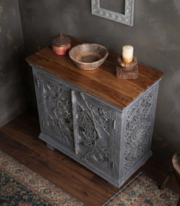 Carved Solid Wood 2-Door <b>Sideboard</b> Cabinet Dining <b>Storage</b> Console Modern Living Room Furniture - Product Image 3