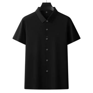 Camisa de Vestir Oxford Casual para Hombre, Manga Corta, Cuello Mao, Antiarrugas, Verano, Suministro ODM - Product Image 6